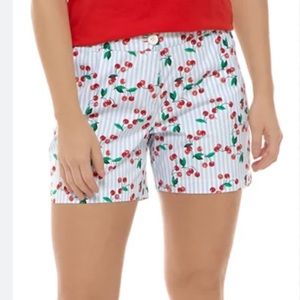 NWT Still in shipping bag Crown and Ivy Carolina Shorts red cherry blue stripes